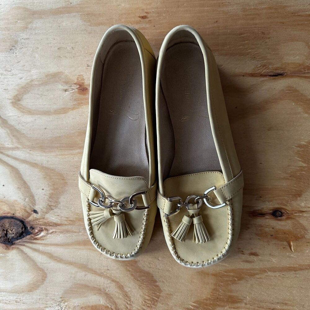 Aerosoles Pale Yellow Tassel Loafers - Women's Size 8